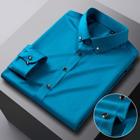 Camisa Social Slim  Seda Gelo