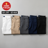 Kit 5 Calças Masculina De Sarja Retrô Premium - Pague 3 Leve 5